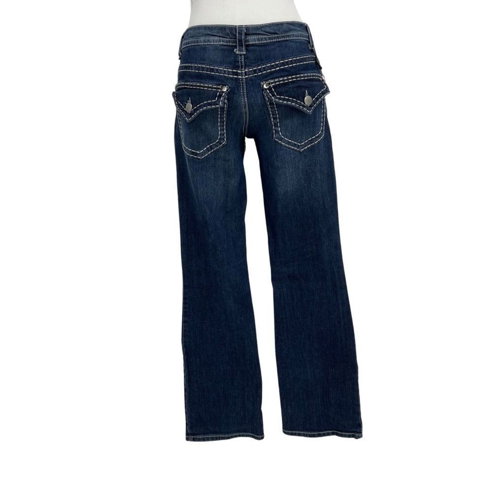 Paisley Sky Straight Leg Jeans with Flap Pockets | Size 4 - Picture 3 of 12